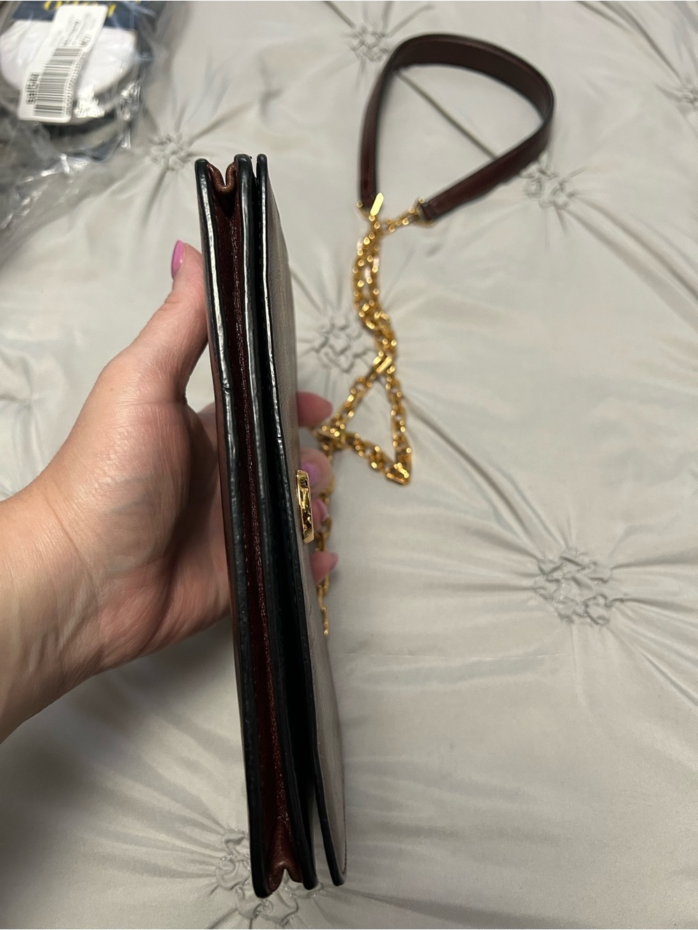 Marc Jacobs Burgundy Leather Chain Crossbody with Gold Hardware - Picture 11 of 11